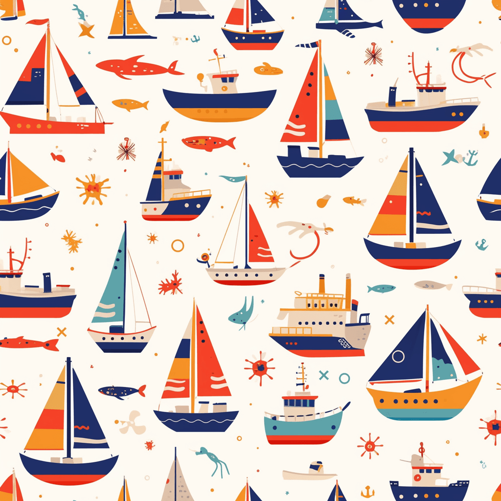 Sailboat Jam original repeating artwork