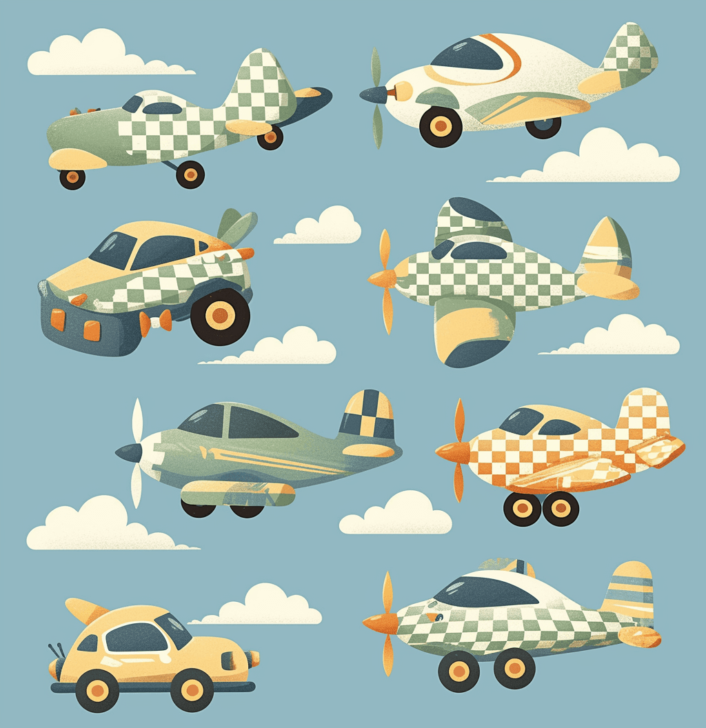 Airplane 198 original repeating artwork