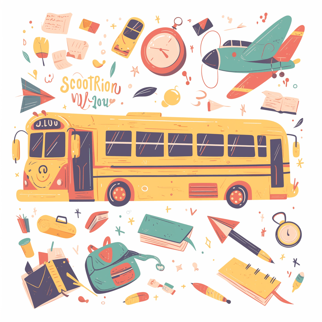 City Bus Picnic original repeating artwork