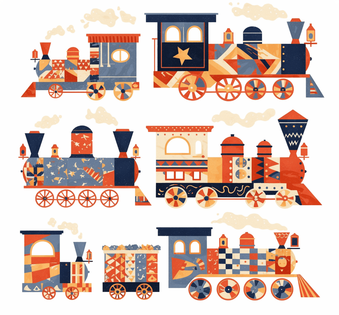 Train Flare original repeating artwork