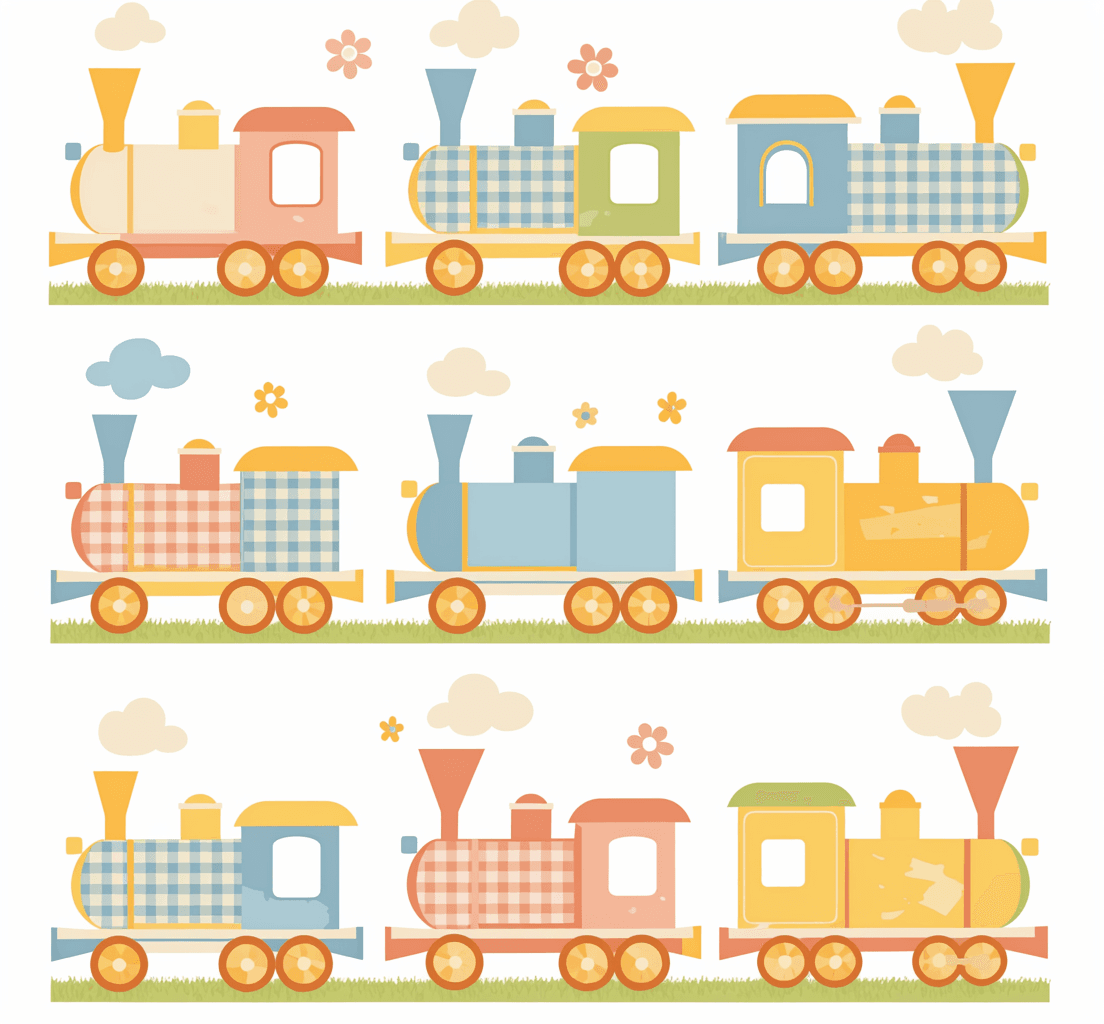 Train Shine original repeating artwork