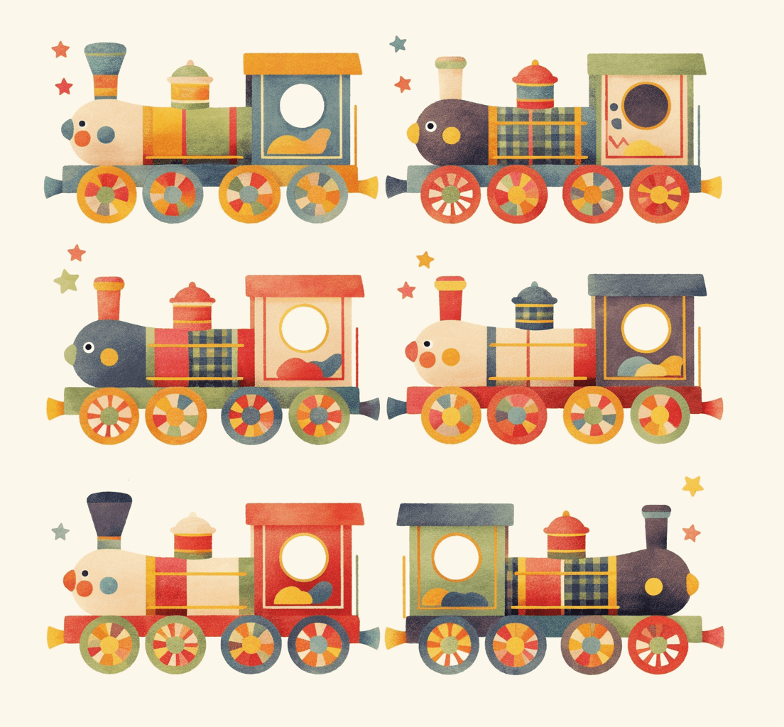 Train Duo original repeating artwork