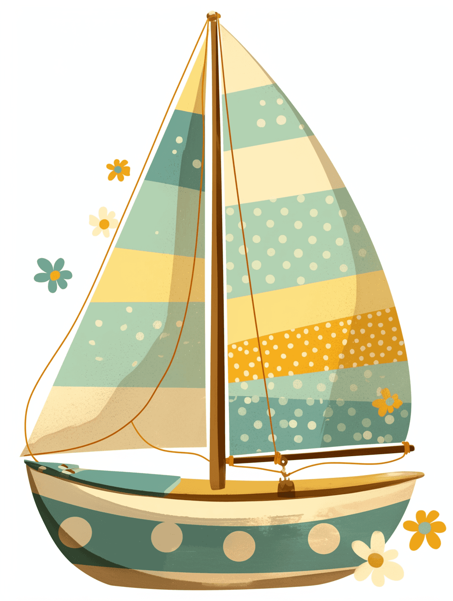 Sailboat Picnic original repeating artwork