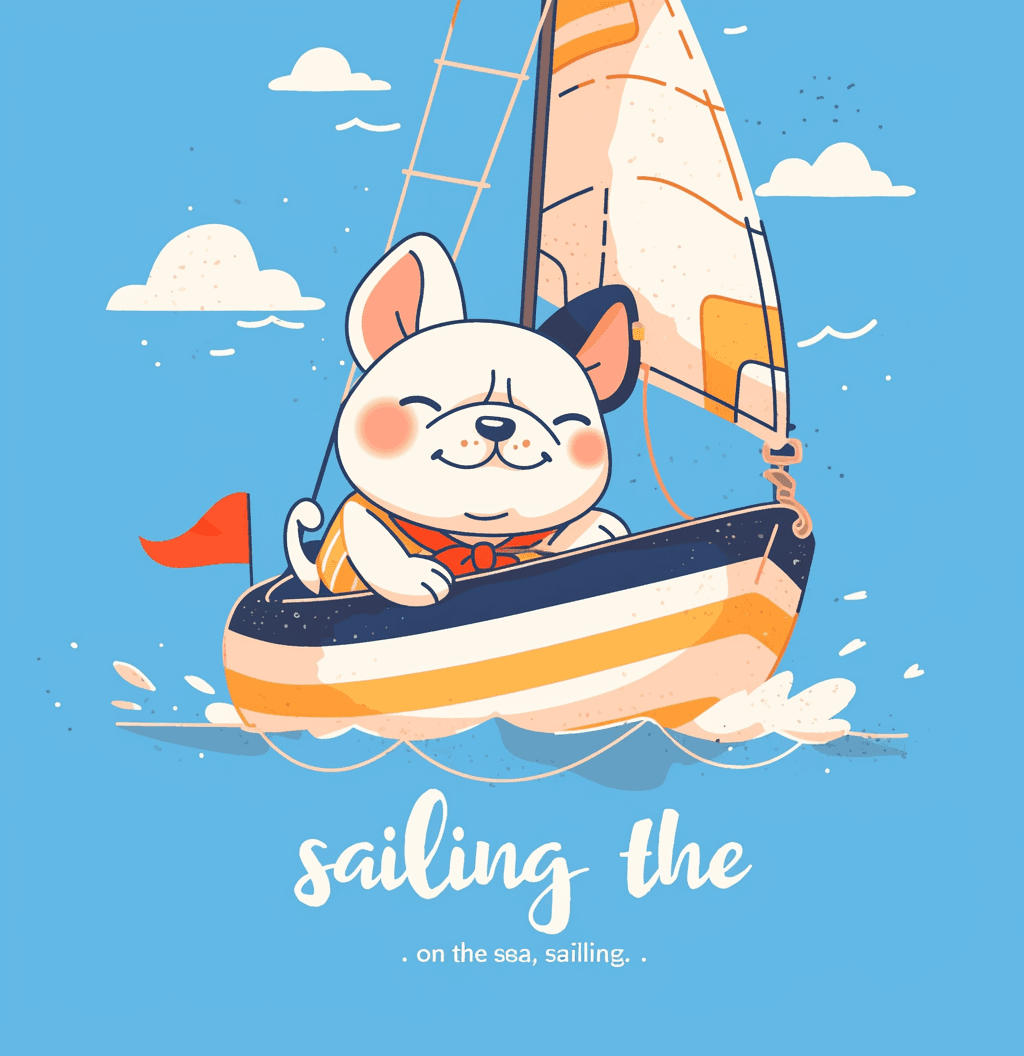 Sailboat Parade original repeating artwork