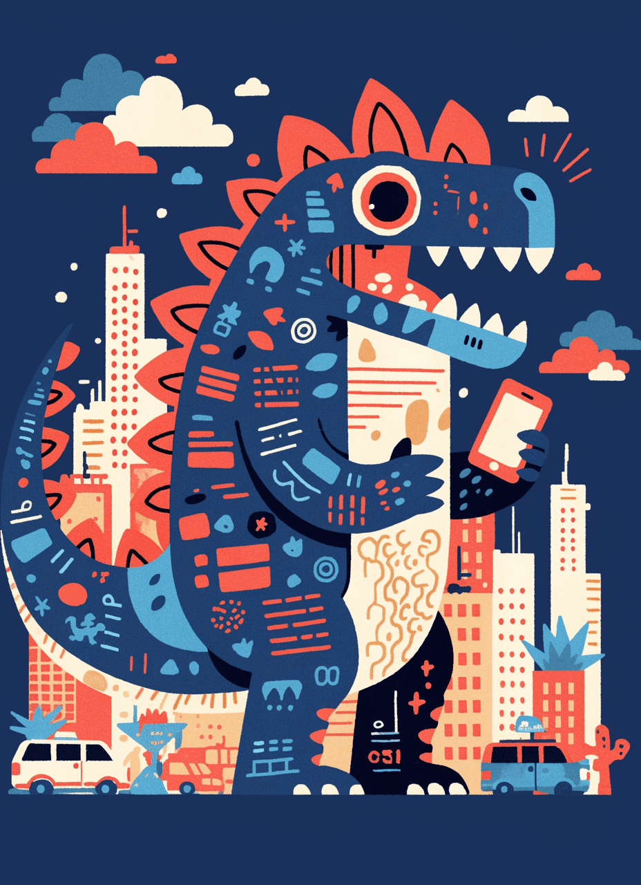 Fun Monster Avenue original repeating artwork