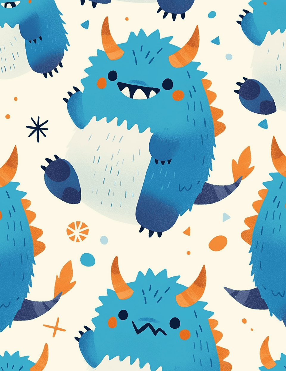 Fun Monster Spring original repeating artwork