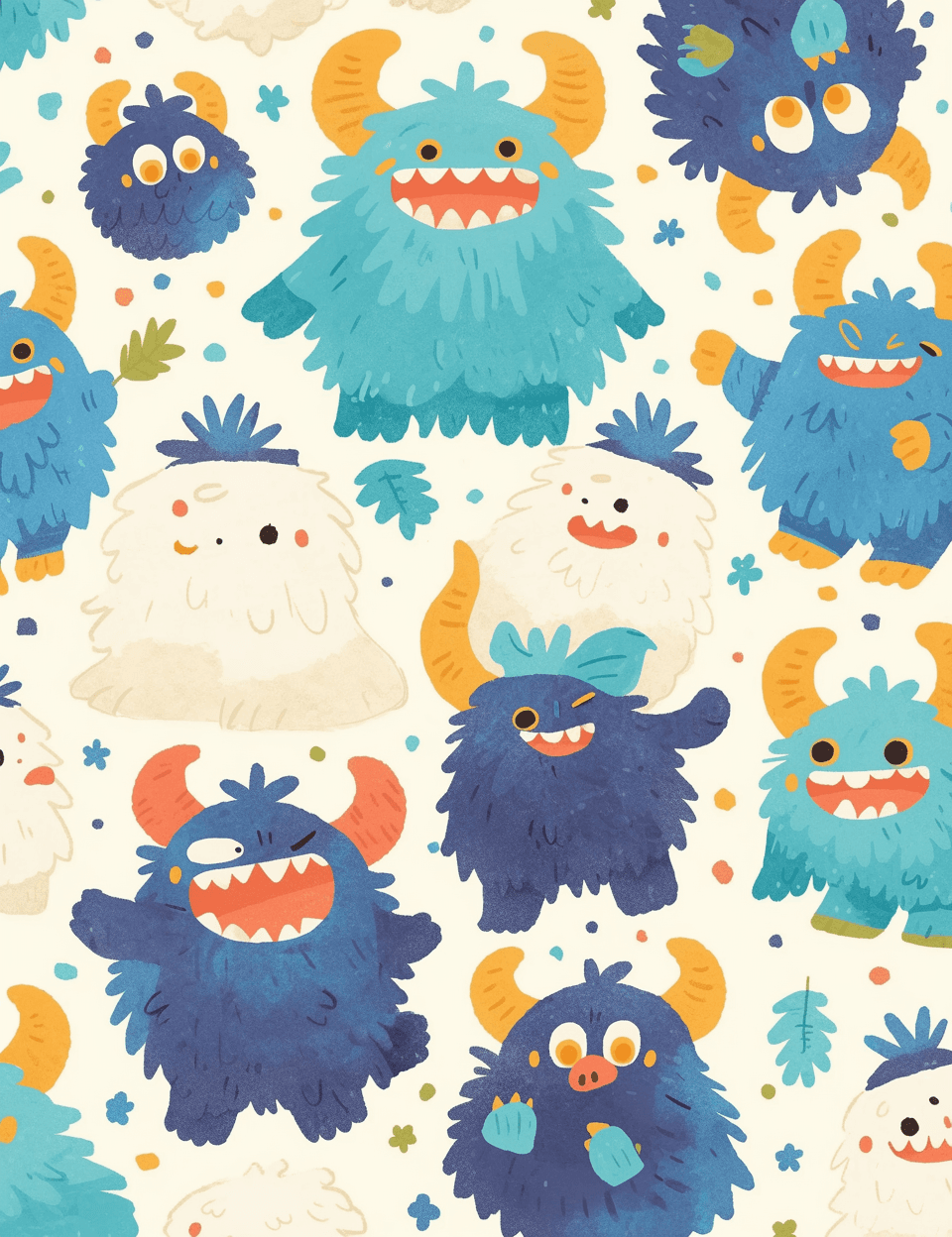 Fun Monster Gleam original repeating artwork