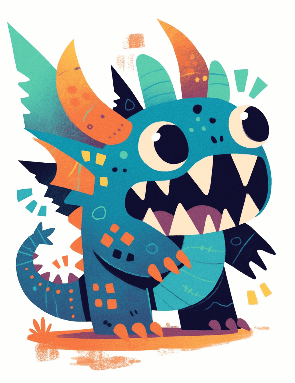 Fun Monster Trail original repeating artwork