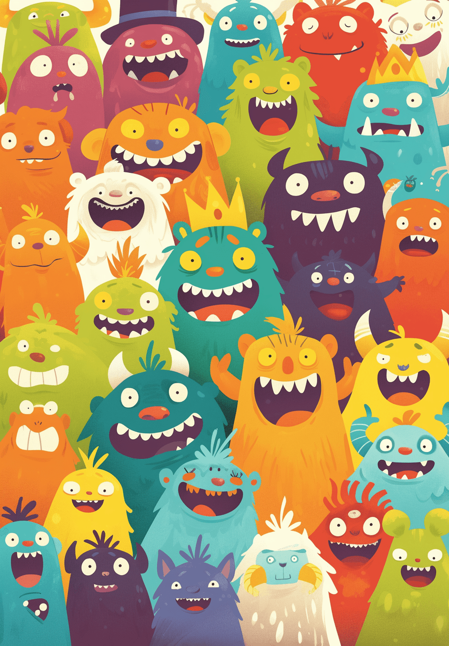 Fun Monster Harbor original repeating artwork
