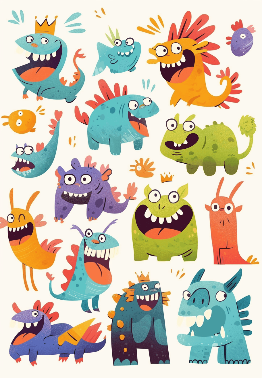 Fun Monster Team original repeating artwork