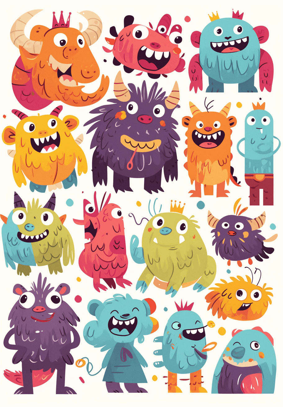 Fun Monster Spark original repeating artwork