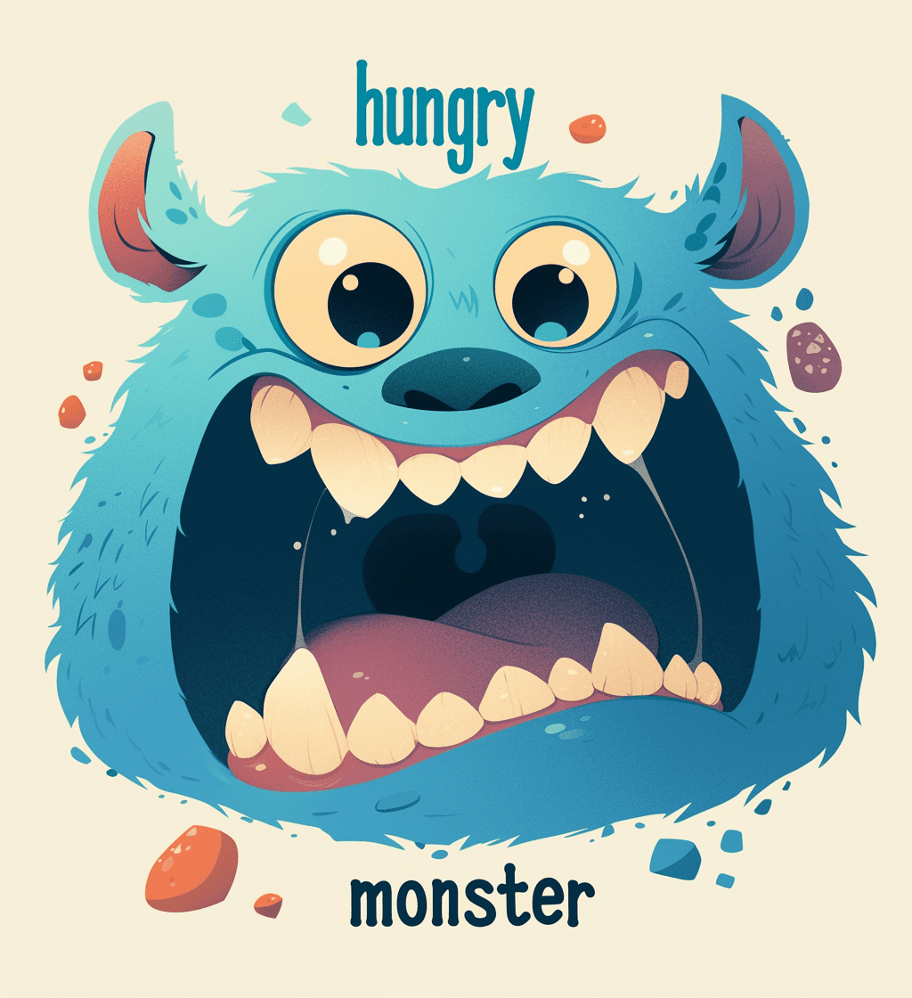 Fun Monster Chase original repeating artwork
