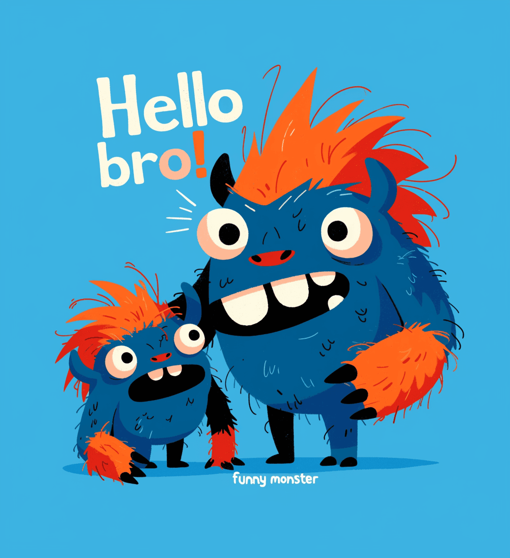 Funny Monster 003 original repeating artwork
