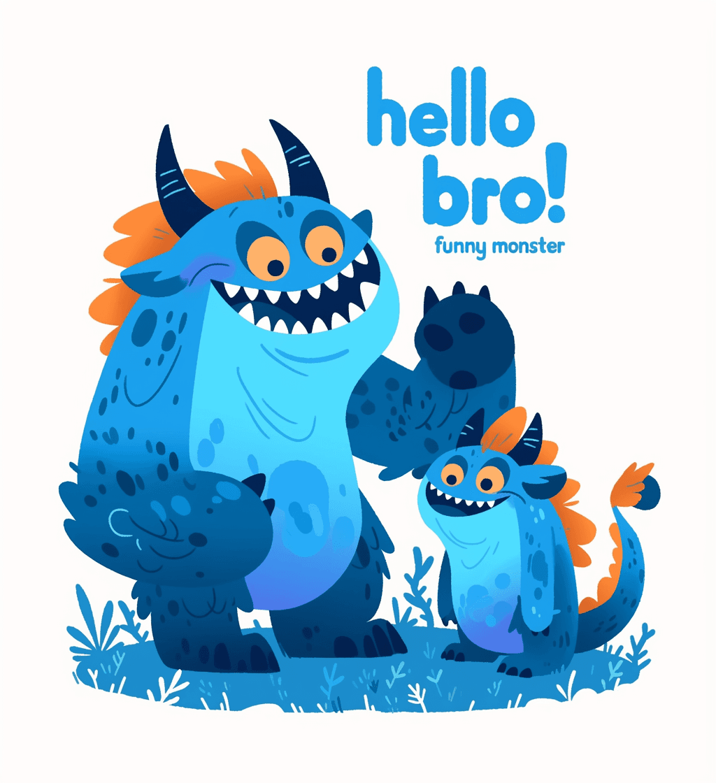 Funny Monster 002 original repeating artwork