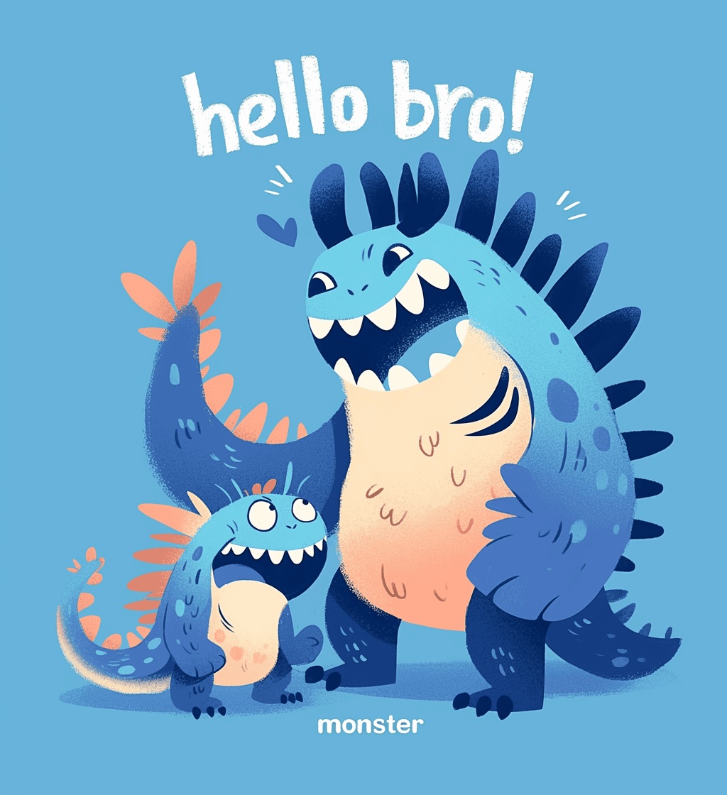 Fun Monster Noon original repeating artwork