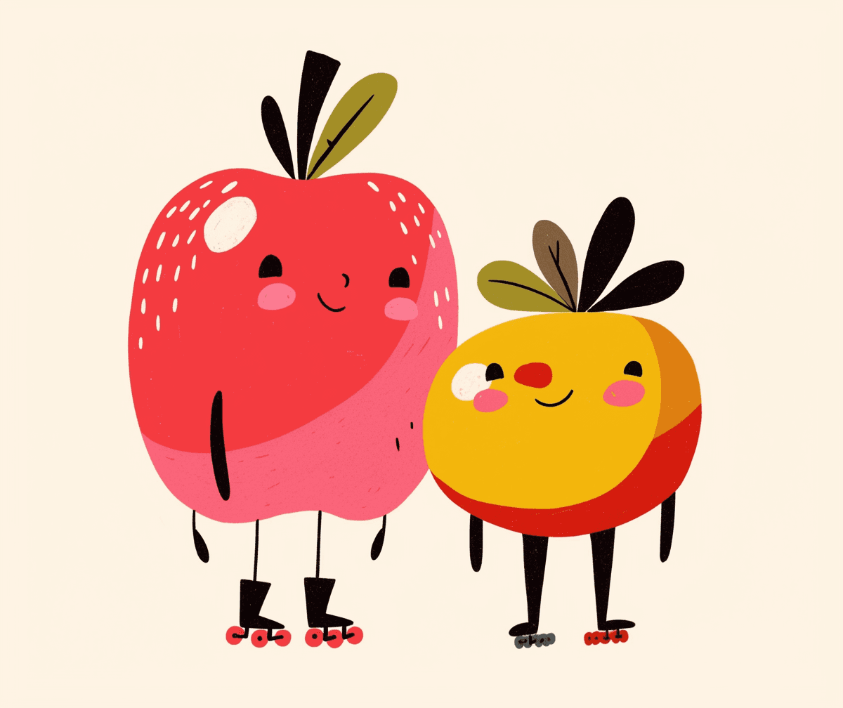 Quirky Fruit Team original repeating artwork