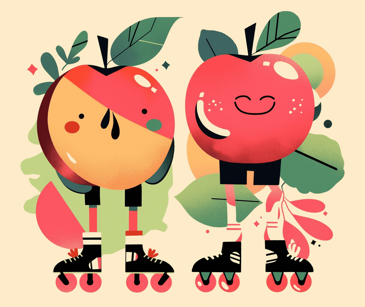 Quirky Fruit Parade original repeating artwork