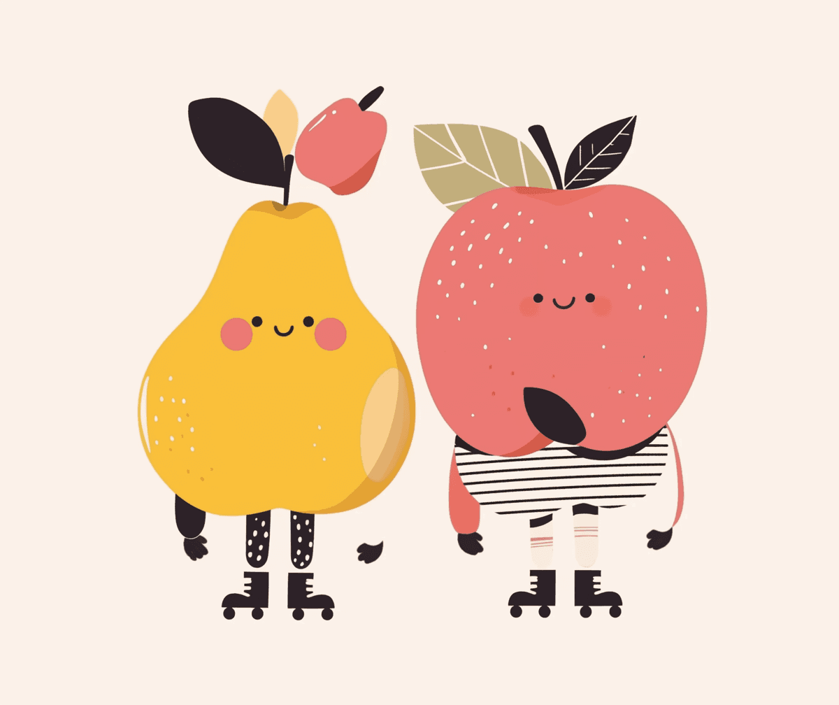 Quirky Fruit Bop original repeating artwork