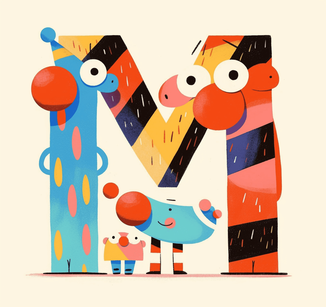 Quirky Letter Pals original repeating artwork