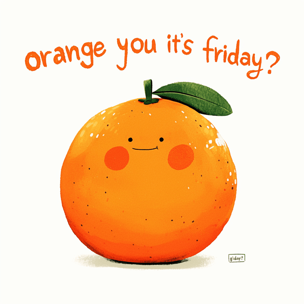Quirky Orange Pals original repeating artwork