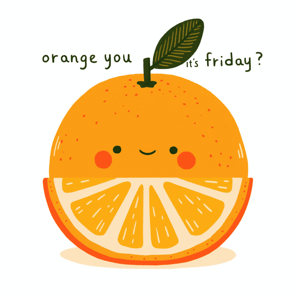 Quirky Orange Gang original repeating artwork