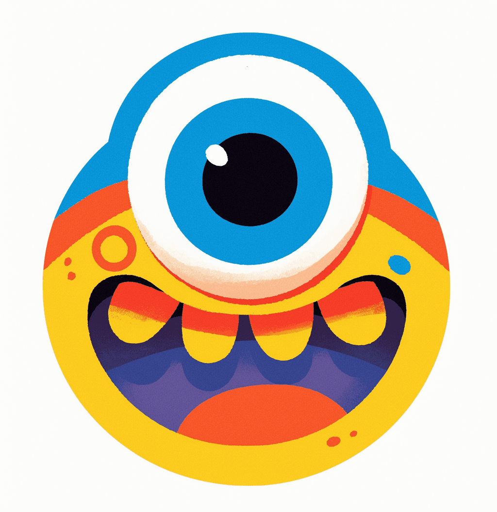 Quirky Eye Parade original repeating artwork