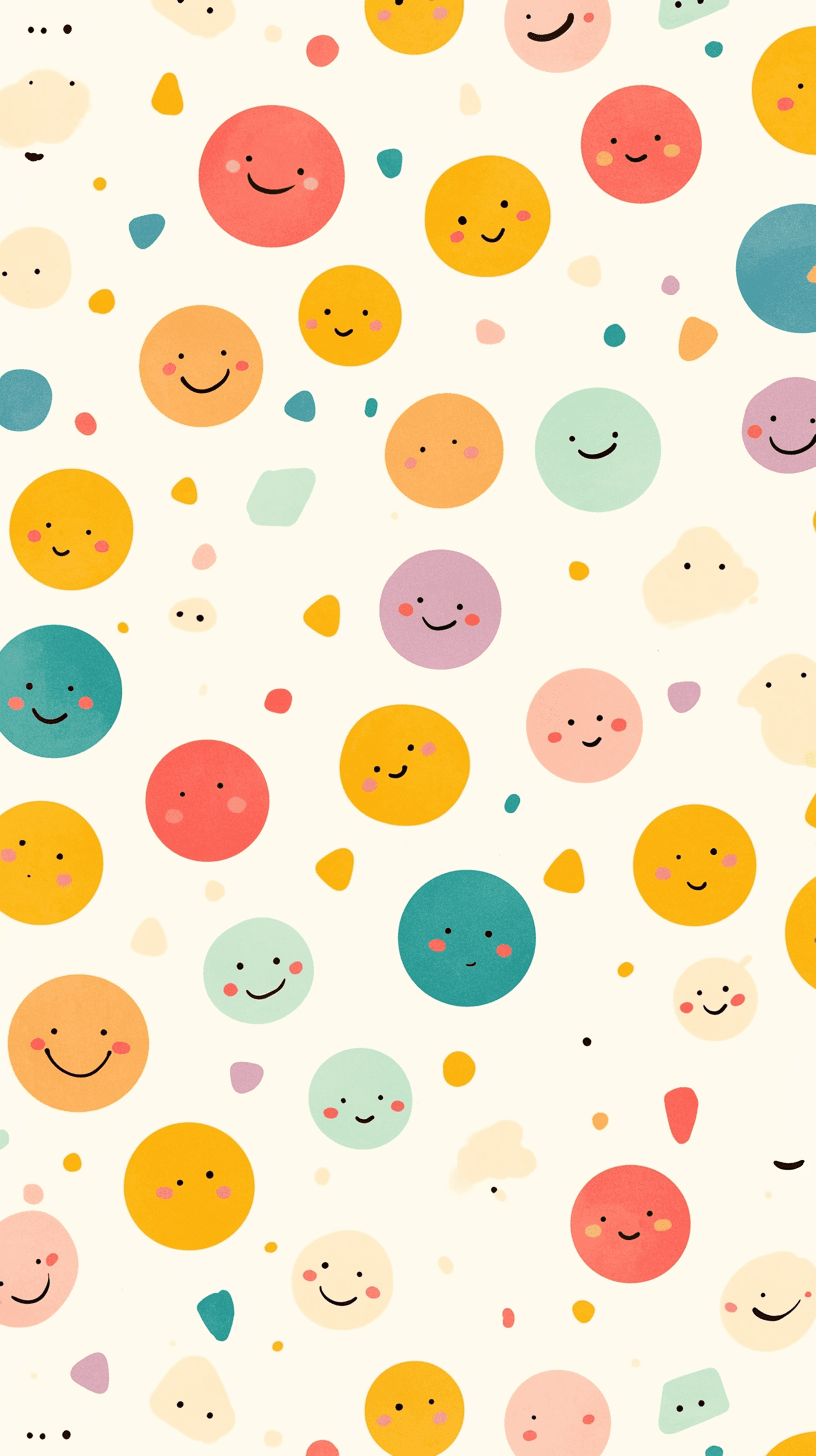 Cartoon Smiley Tribe original repeating artwork