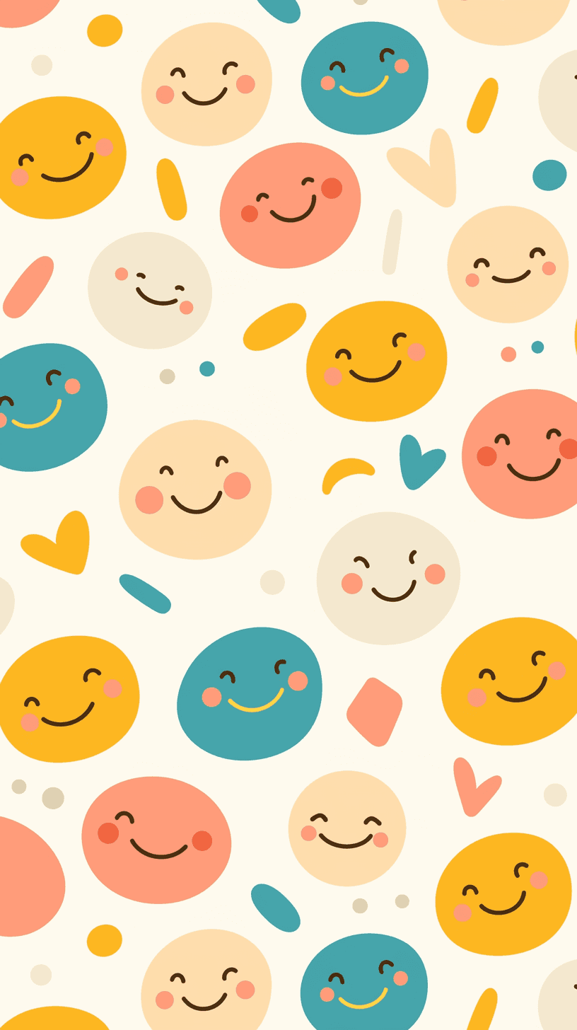 Cartoon Smiley Squad original repeating artwork