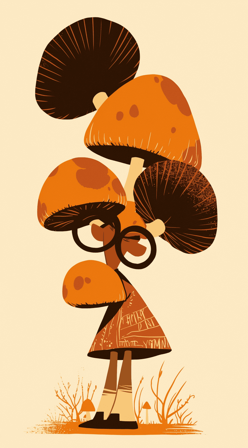 Cartoon Mushroom Club original repeating artwork