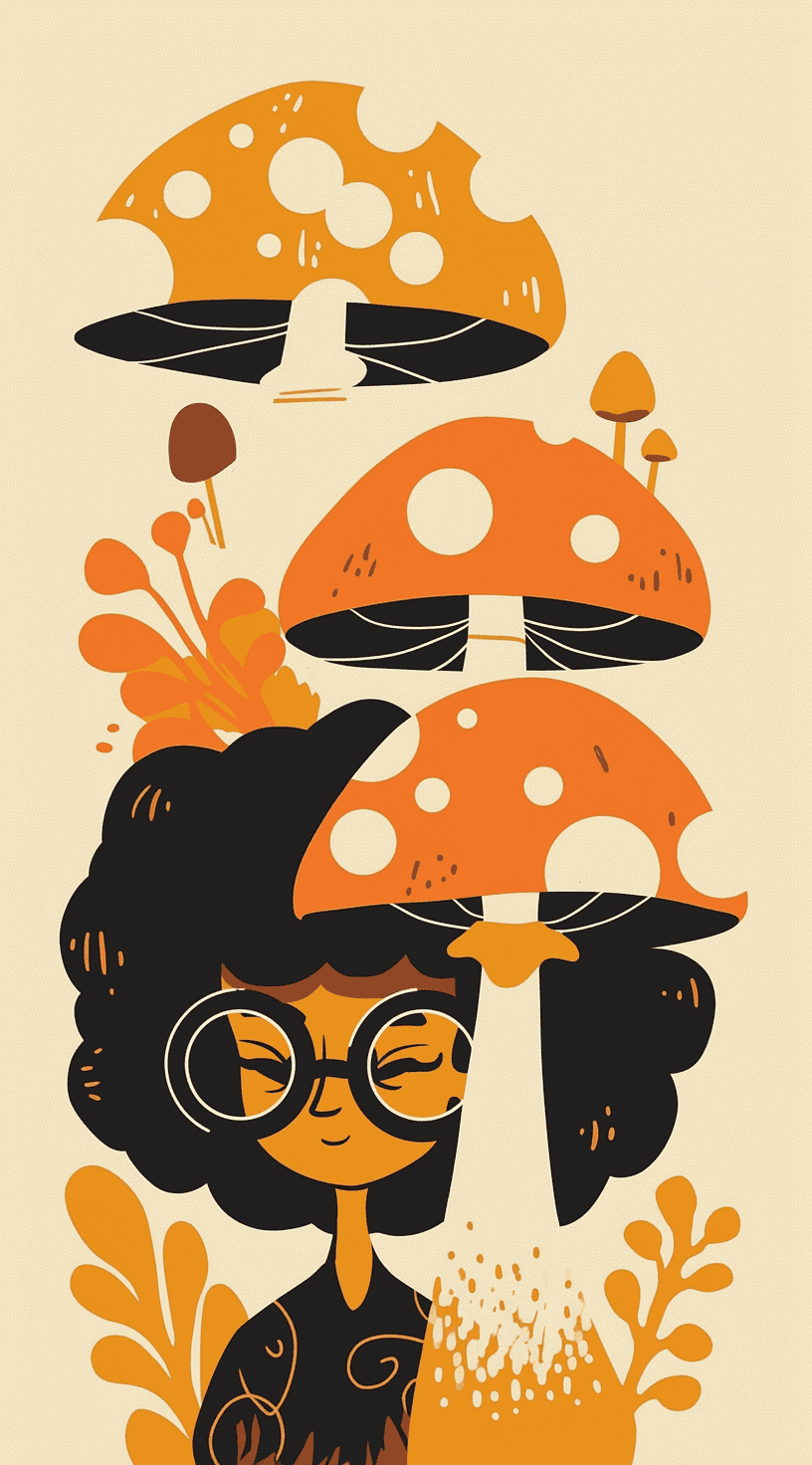 Cartoon Mushroom original repeating artwork