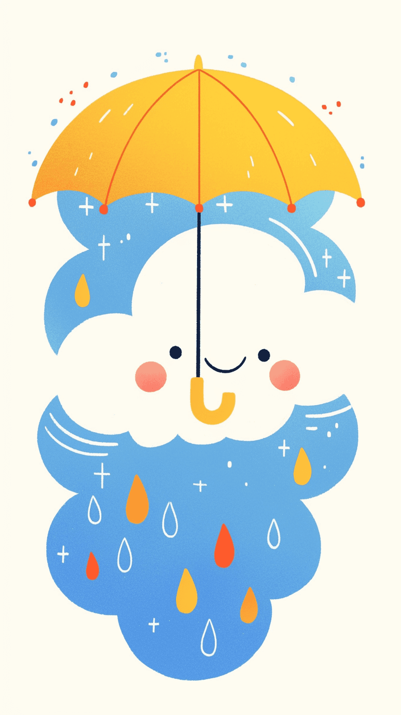 Quirky Cloud Squad original repeating artwork