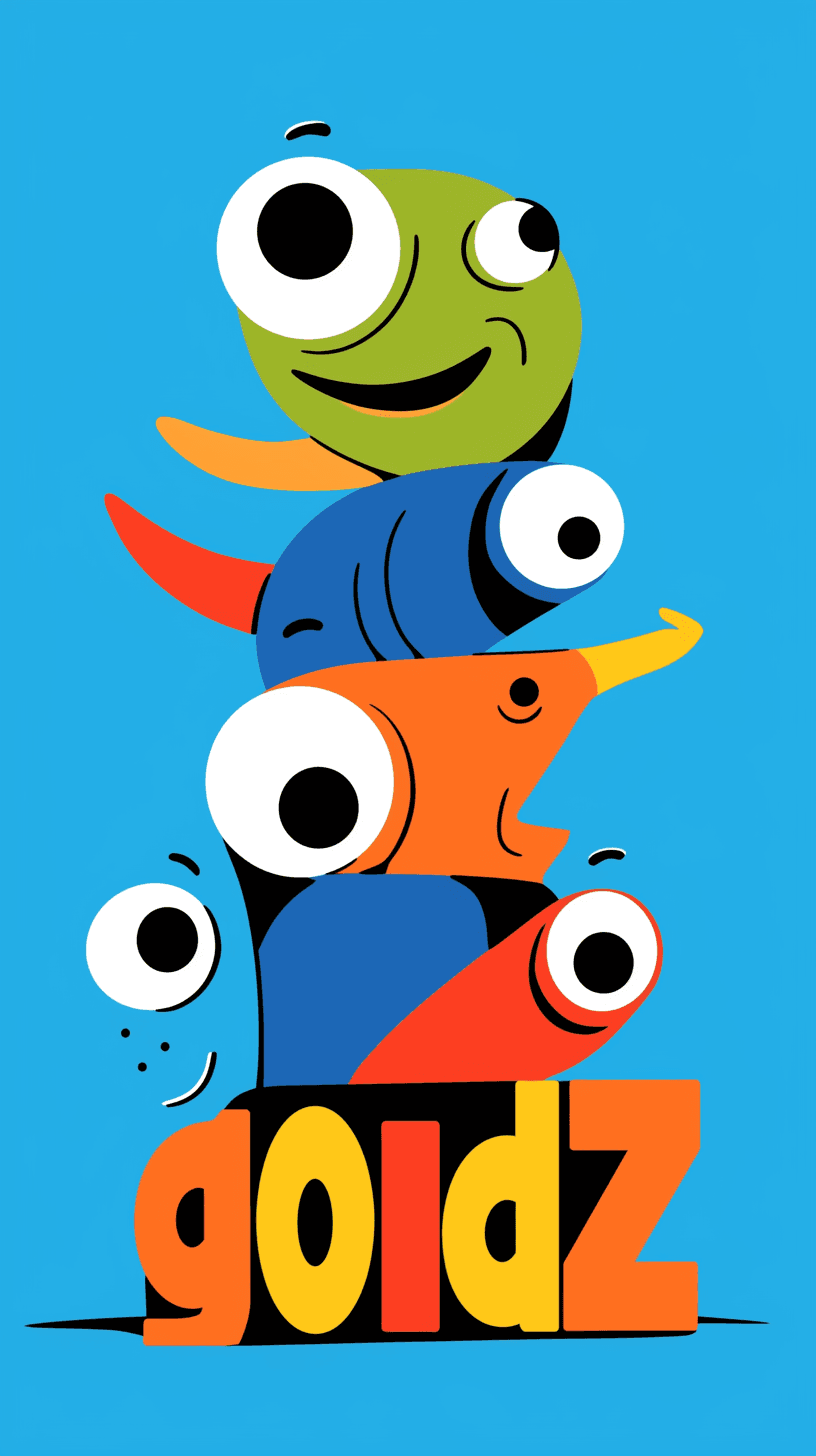 Cartoon Letter Bounce original repeating artwork