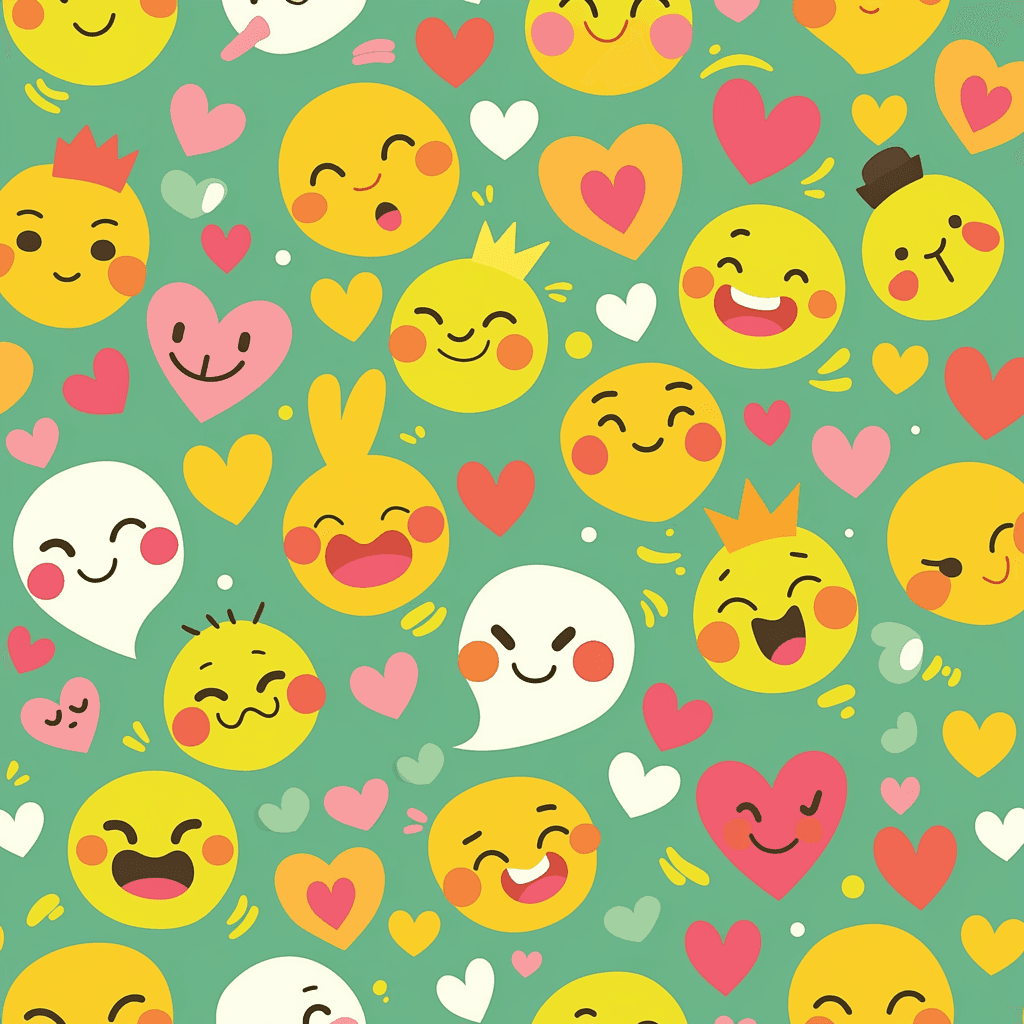 Cartoon Smiley Pals original repeating artwork