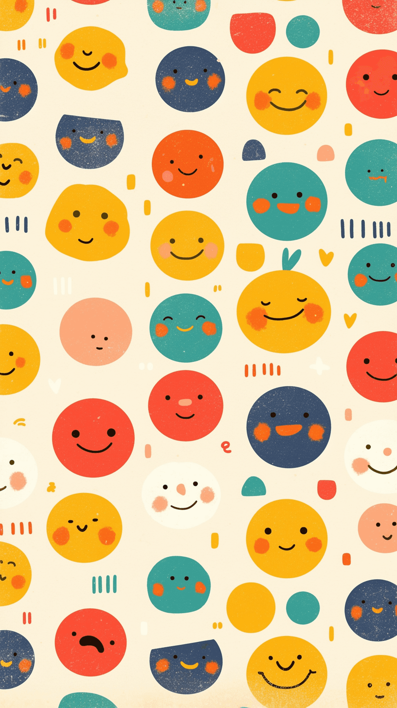 Cartoon Smiley Carnival original repeating artwork