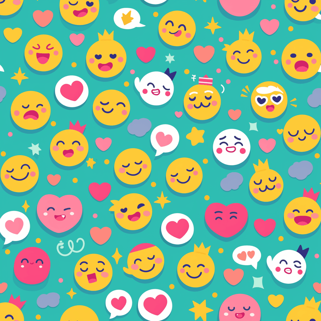 Cartoon Smiley Party original repeating artwork