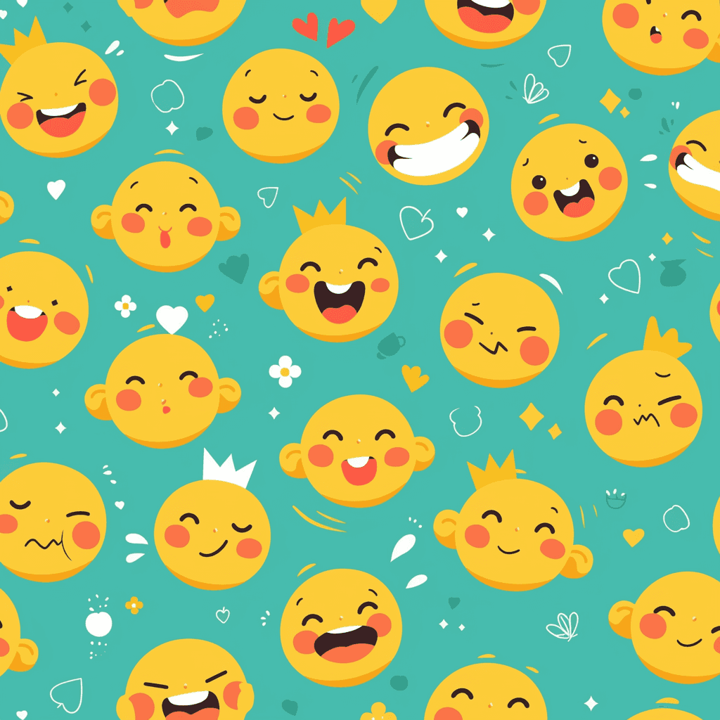 Quirky Smiley Crew original repeating artwork