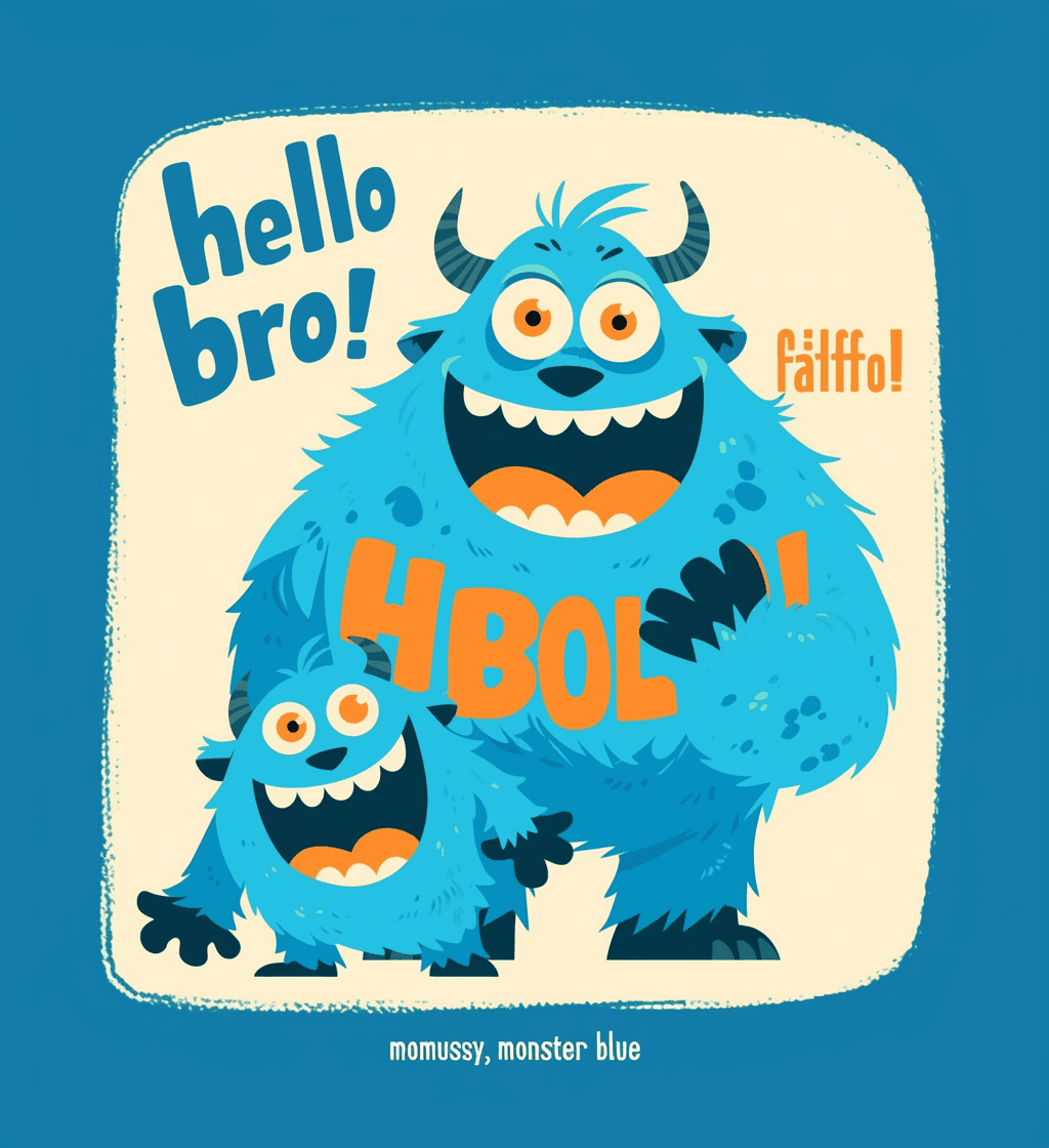 Fun Monster Ivory original repeating artwork