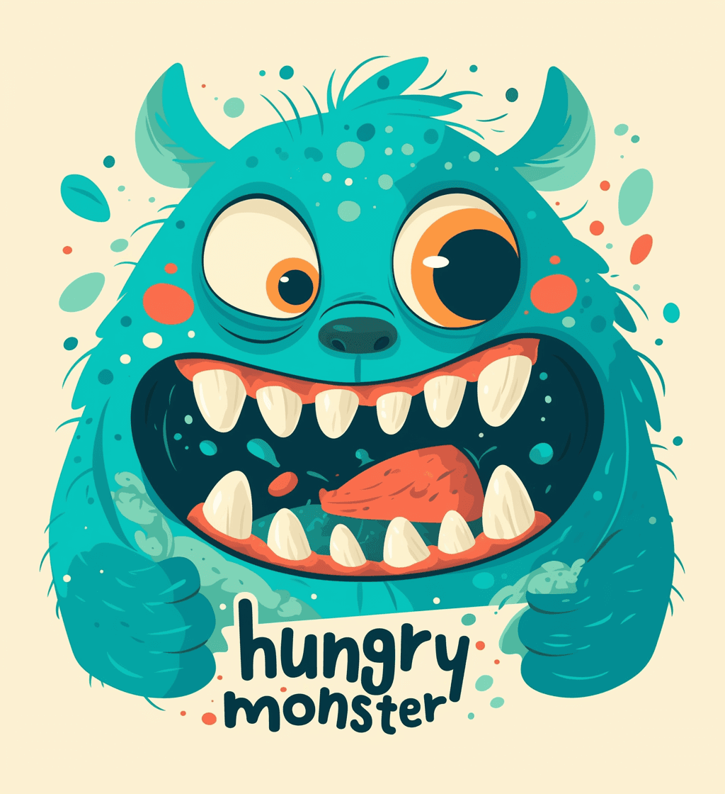 Fun Monster Duo original repeating artwork