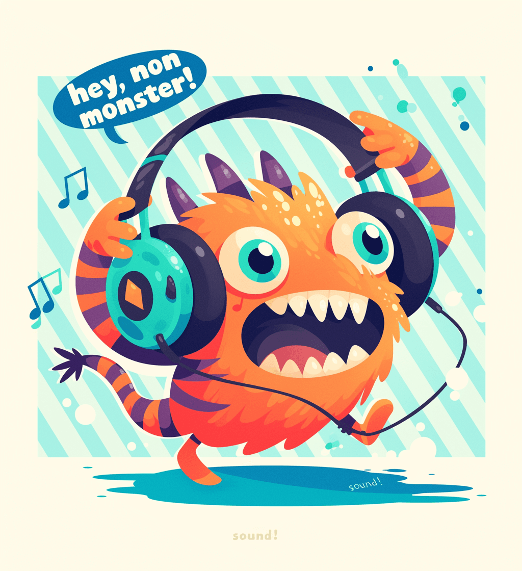 Fun Monster Buzz original repeating artwork