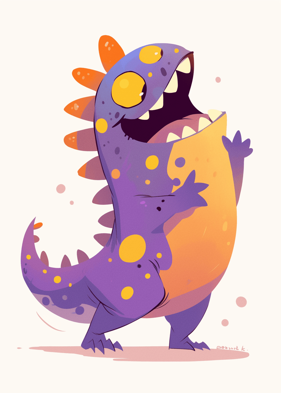Fun Monster Label original repeating artwork