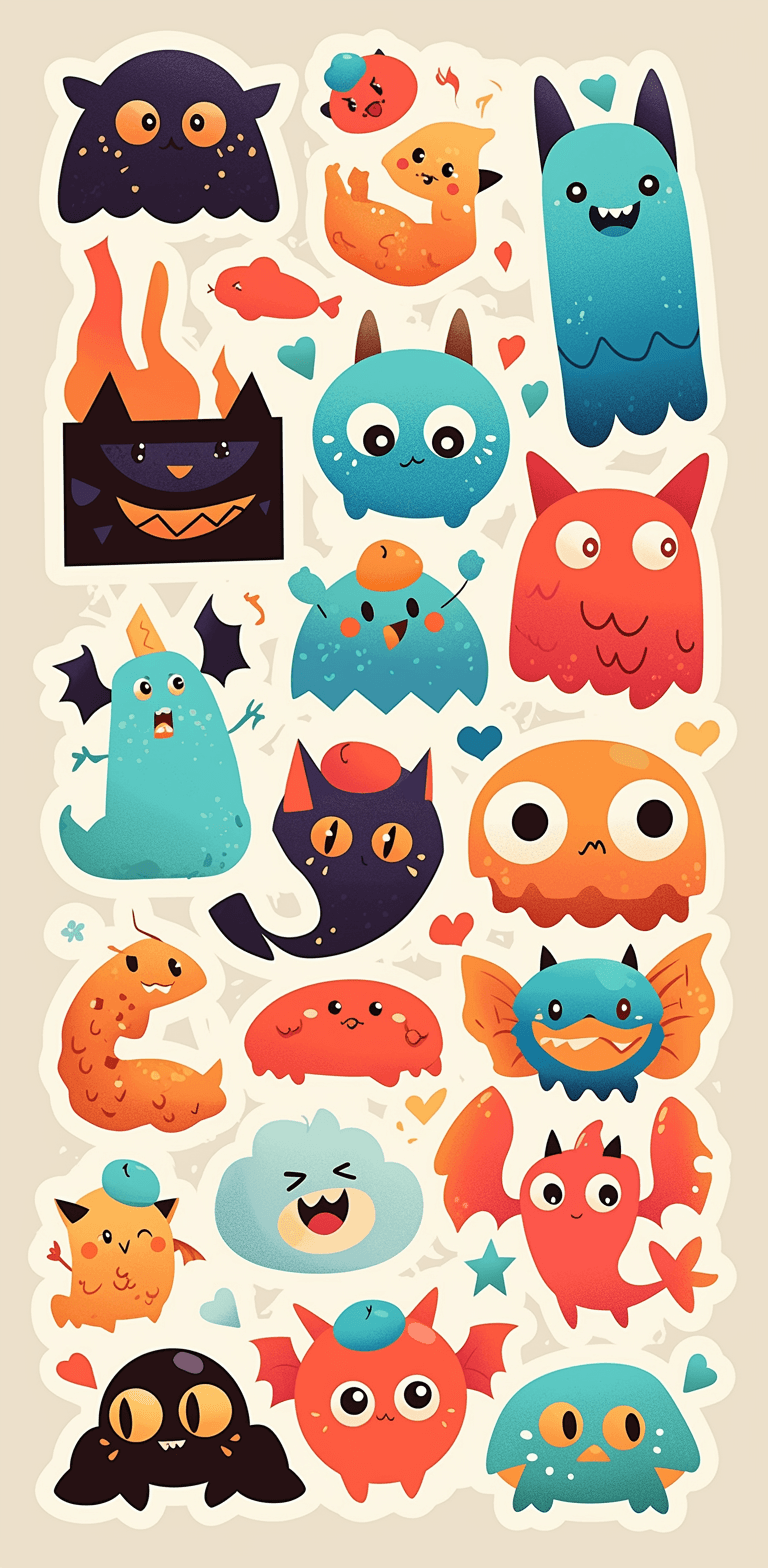 Fun Monster Pastel original repeating artwork