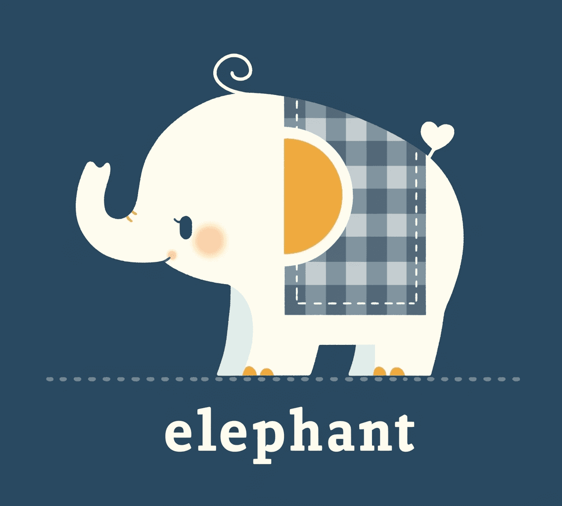 Elephant Duo original repeating artwork