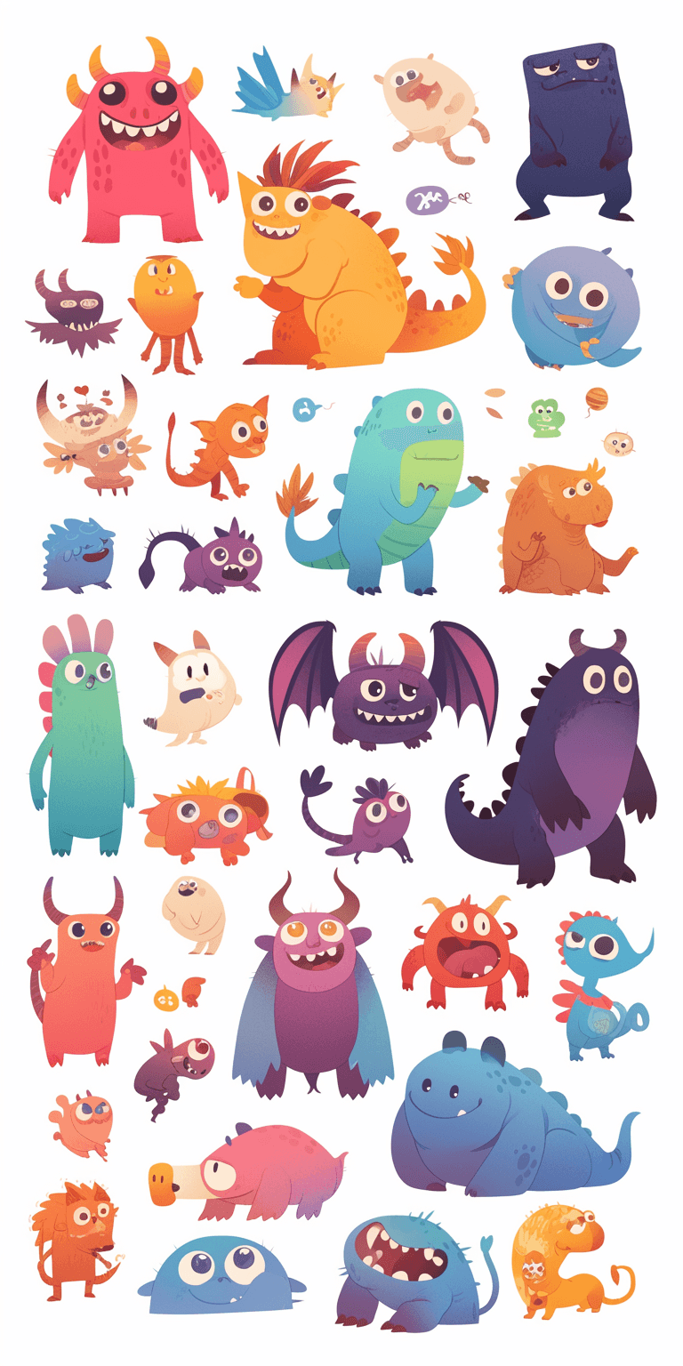 Fun Monster Grow original repeating artwork