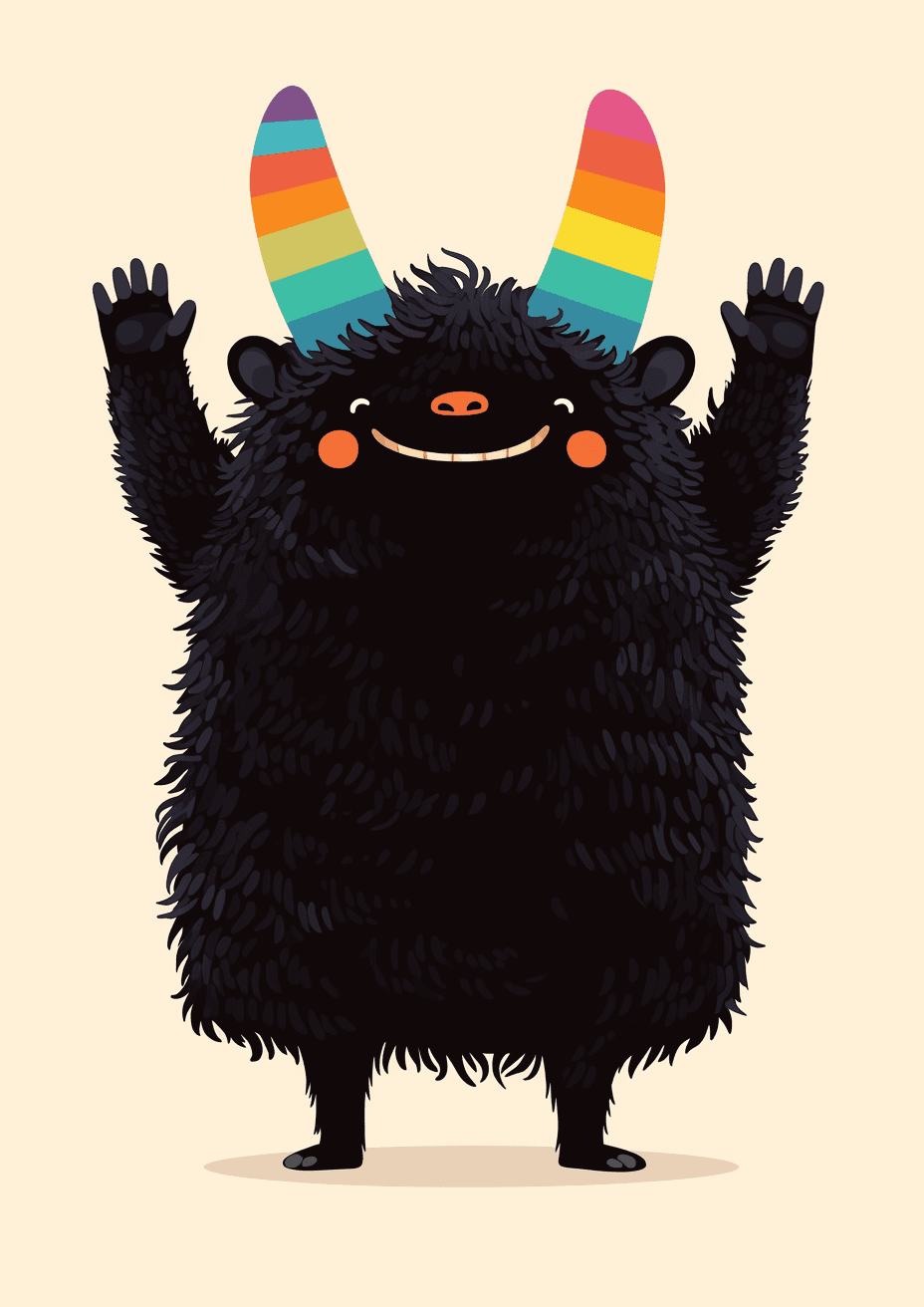 Fun Monster Rooftop original repeating artwork