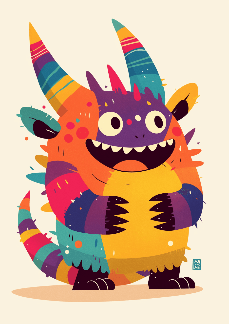 Fun Monster 026 original repeating artwork
