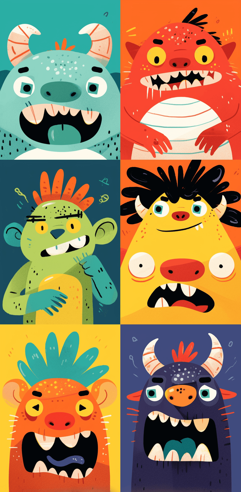 Fun Monster Gang original repeating artwork