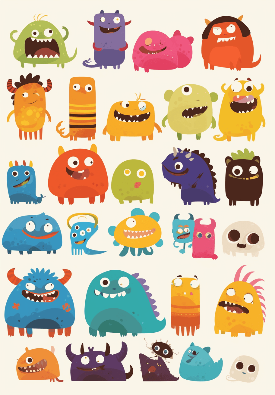 Funny Monster 042 original repeating artwork