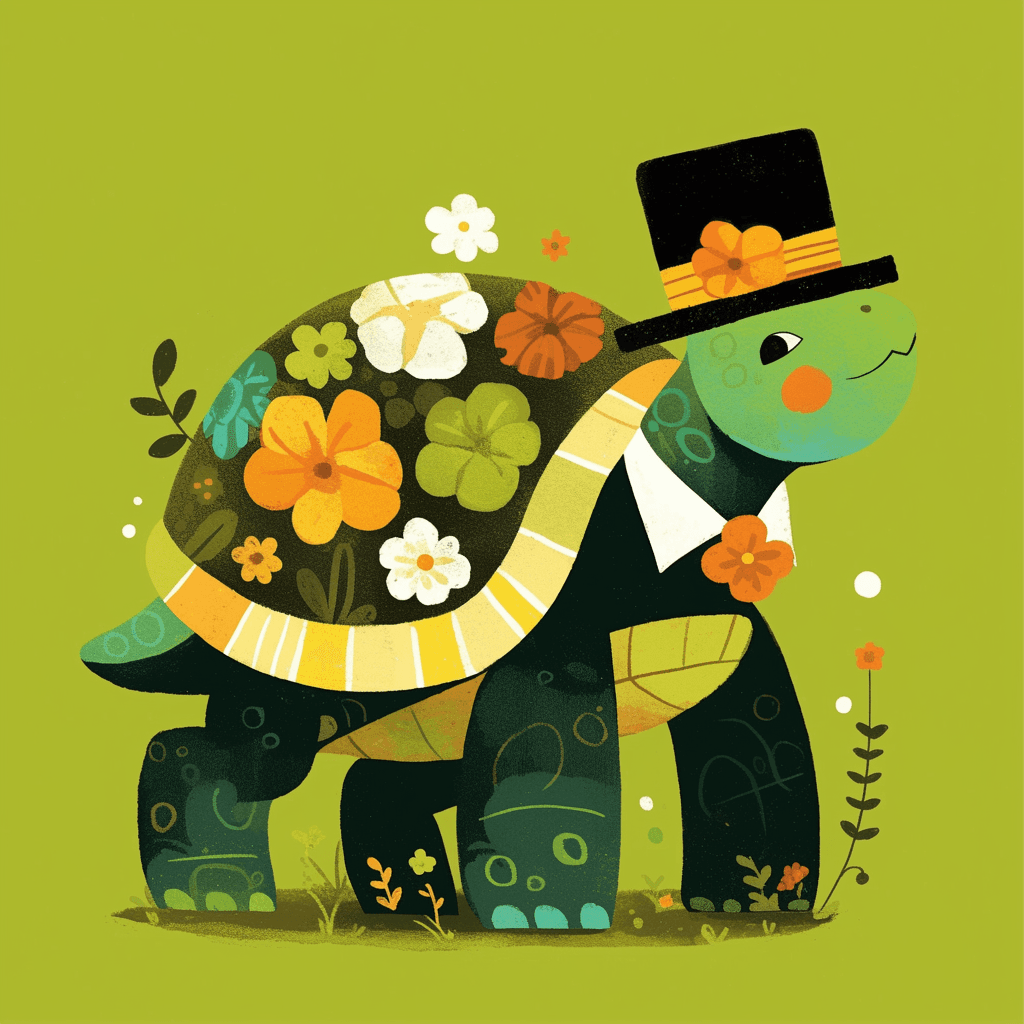 Cute Turtle Party original repeating artwork