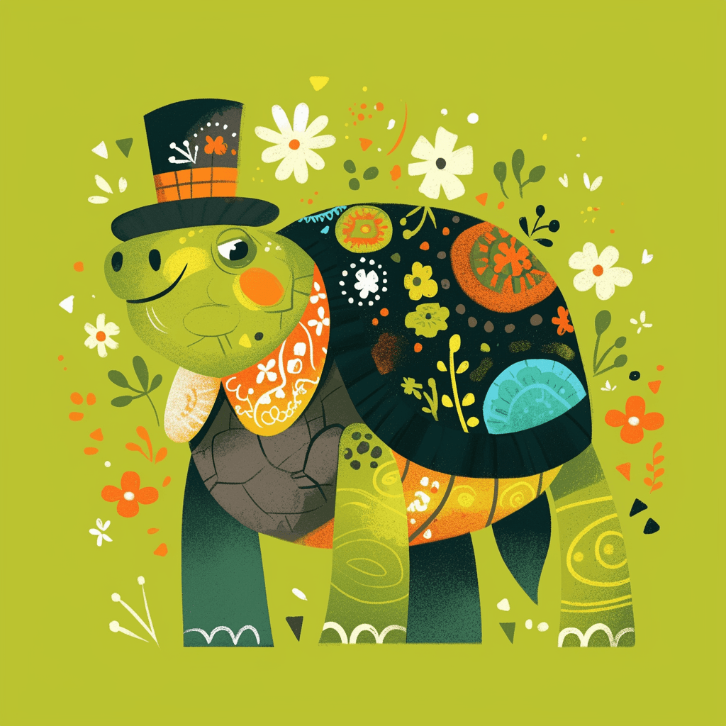 Cute Turtle Tribe original repeating artwork