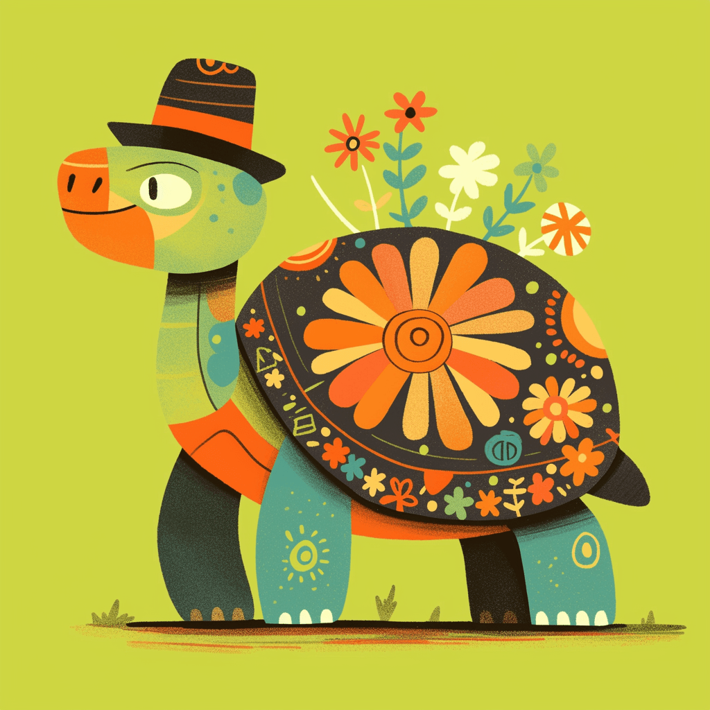 Cute Turtle original repeating artwork